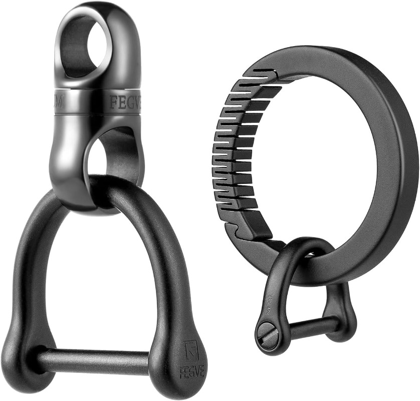 Edc Carry Clip - Titan-Schlüsselring mit Rundem Karabinerhaken, Robuster EDC-Schlüsselhalter,